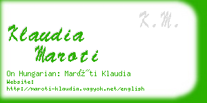 klaudia maroti business card